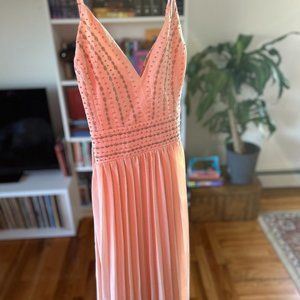 Pink Beaded Lulu's Midi Dress